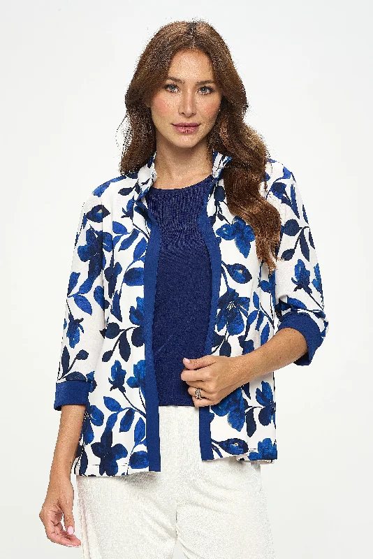 Quilted JacketsDamboru Print Contrast Jacket-4092DB-QRP1-C-W428