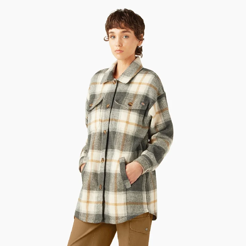 Luxury JacketsDickies Women's Flannel Oversized Plaid Shirt Jacket