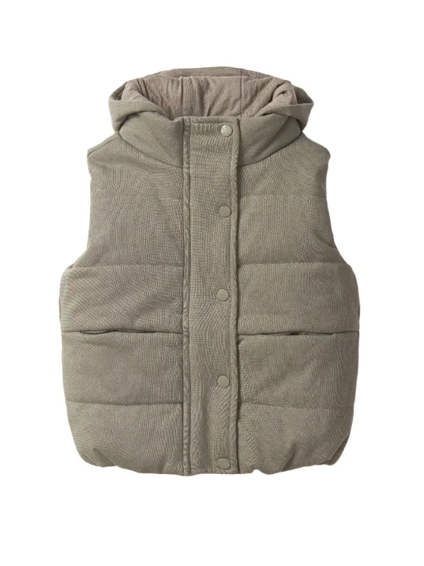 Layered JacketsHooded Puffer Vest - Army Green