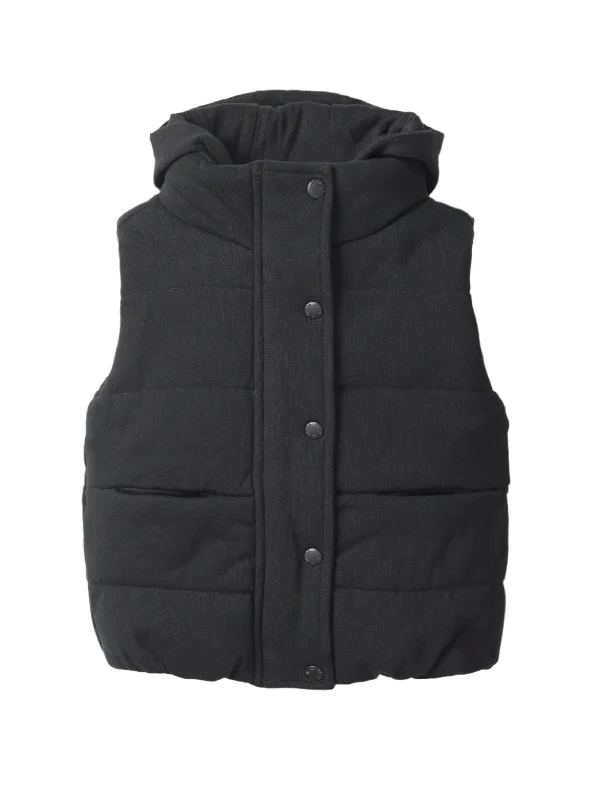 Embellished JacketsHooded Puffer Vest - Black