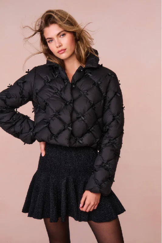 Motorcycle JacketsKasey Quilted Bow-Embellished Jacket