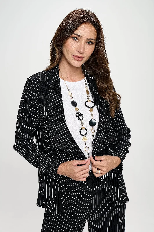 College JacketsOttoman Pinstripe Front Drape Jacket-4083TM-LRD1