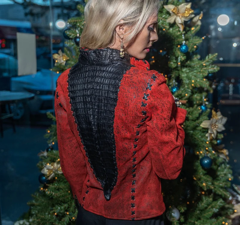 Artist JacketsRed Zip Jacket with Gator