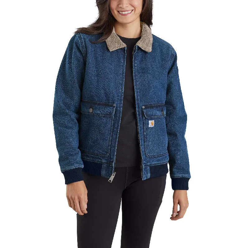 Logo JacketsRelaxed Fit Denim Sherpa-Lined Jacket