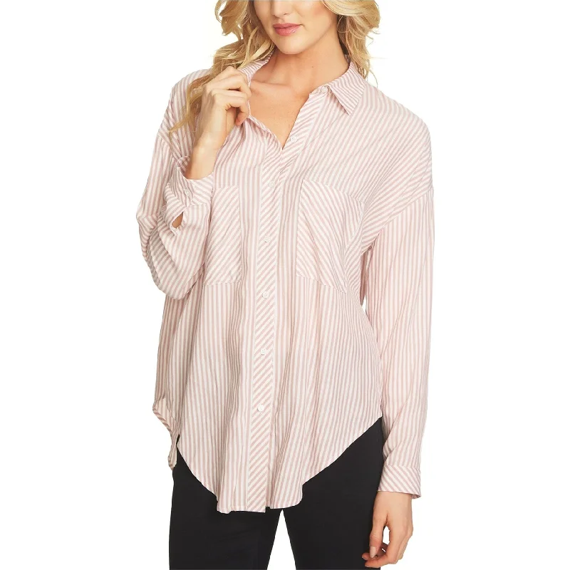 Sleep Shirts1.STATE Womens Split Back Button Up Shirt, Pink, Large