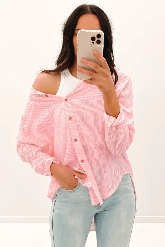 Mesh ShirtsAva Shirt Pink Stripe