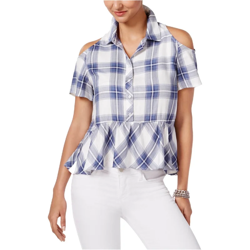 High-Fashion ShirtsBuffalo David Bitton Womens Satyana Button Up Shirt, Blue, Small