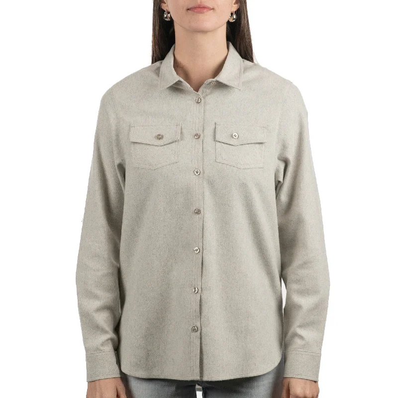 Casual ShirtsBurnside Ladies Long Sleeve Button up Solid Flannel Shirt