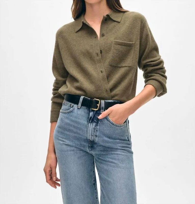 Asymmetrical ShirtsButton Down Shirt In Loden