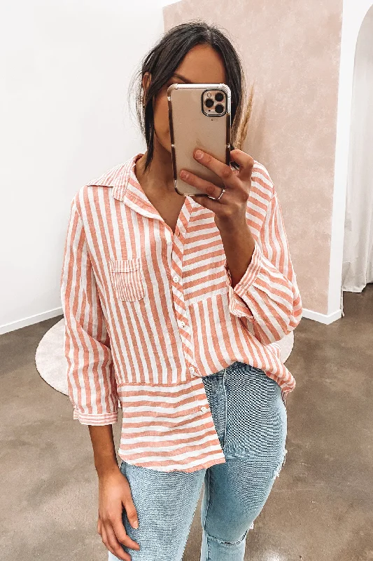 Outdoor ShirtsConnor Linen Shirt Coral