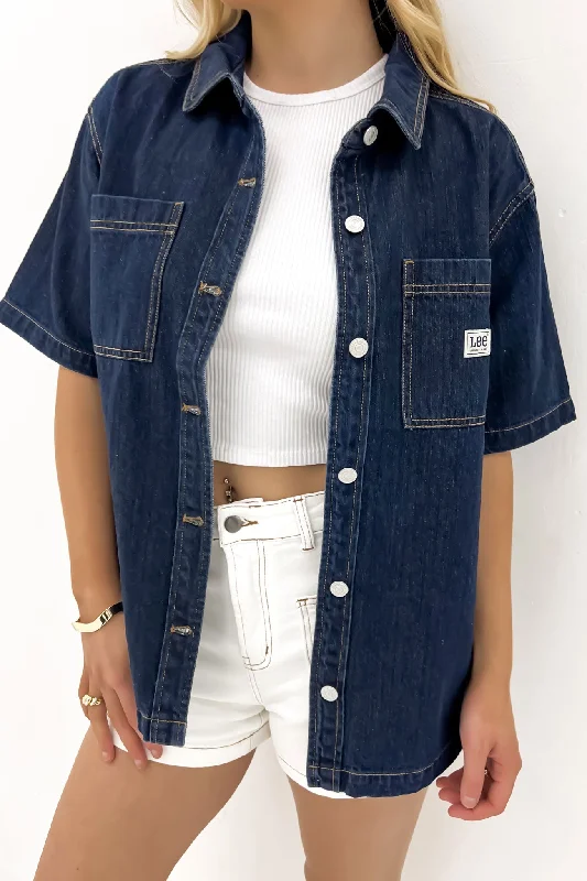 Silk ShirtsDenim Boxy Shirt Modern Rinse