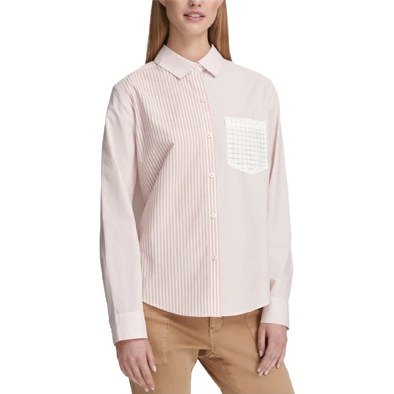 Casual ShirtsDkny Womens Lace Pocket Button Up Shirt