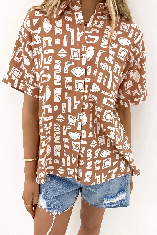 Tasseled ShirtsEtched Geo Shirt Print