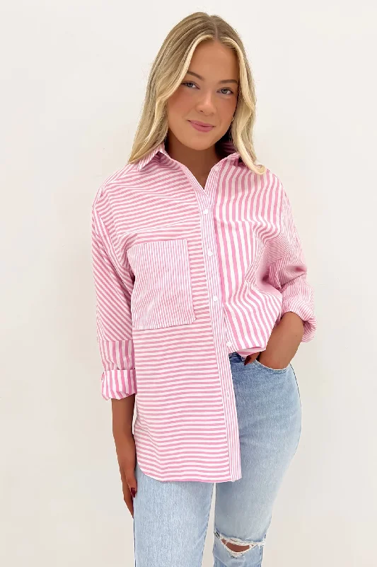 Satin ShirtsKylen Shirt Pink Stripe