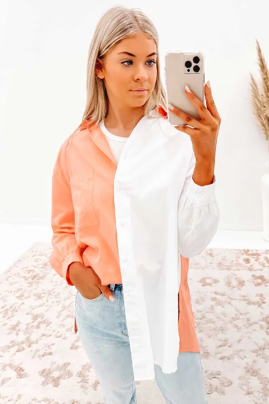 Wrap ShirtsLuna Shirt Peach White