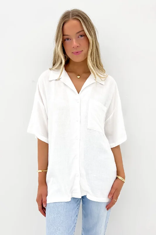 Layered ShirtsLuxe Linen Shirt Vintage White