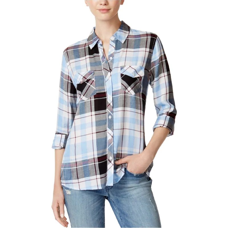 Wool ShirtsMaison Jules Womens Plaid Button Up Shirt