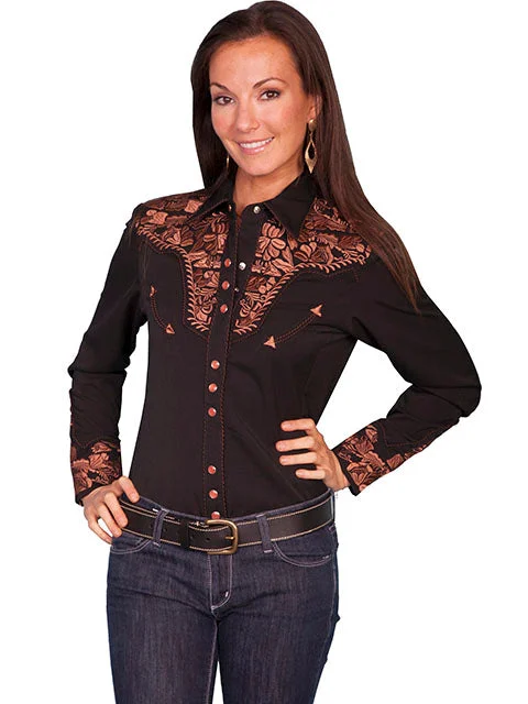 Polka Dot ShirtsWomen's Scully Snap Front Shirt #PL-654