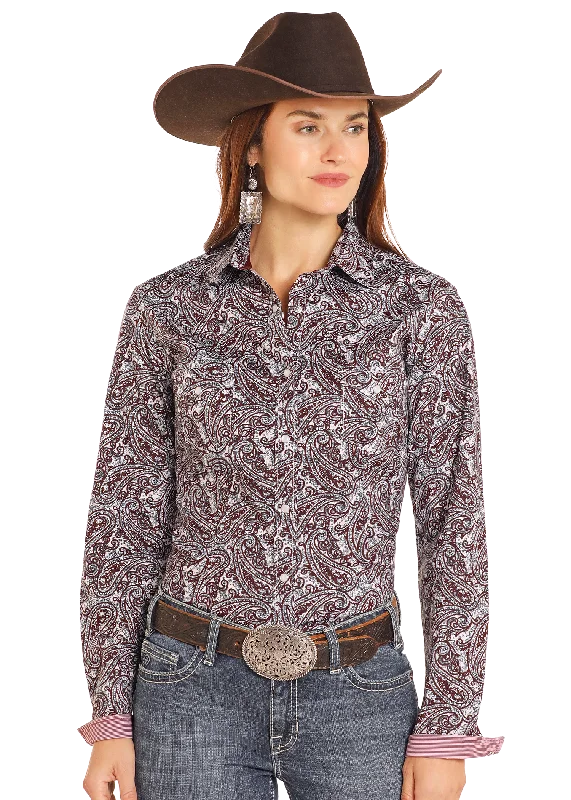 Cropped ShirtsWomen's Rough Stock Snap Front Shirt #RWN2S03185