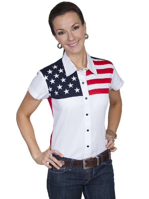 Button-Down ShirtsWomen's Western Shirt Collection: Scully The Patriot Stars and Stripes