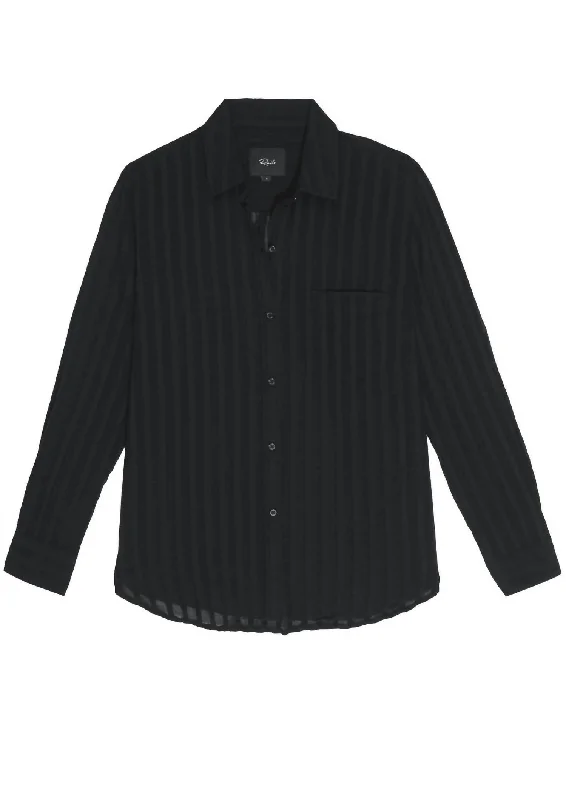 Streetwear ShirtsWomen's Charli Shirt In Black Shadow Stripe