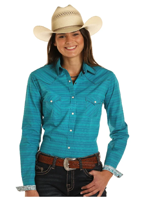 Peplum ShirtsWomen's Rough Stock Snap Front Shirt #R4S8453