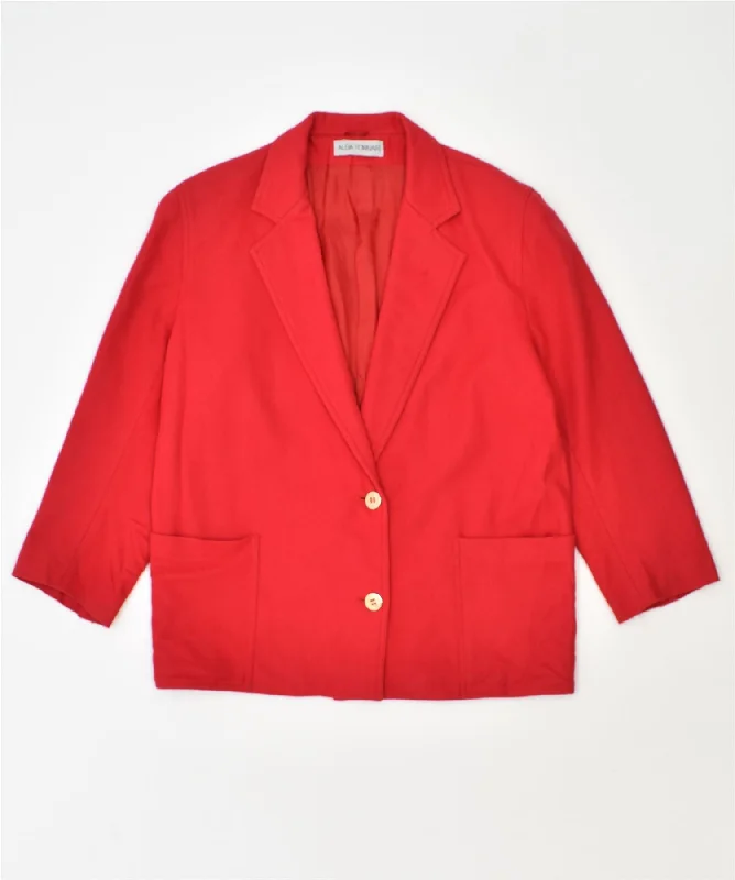 BlazerjacketALBA FORNARI Womens 2 Button Blazer Jacket UK 16 Large Red Wool Vintage