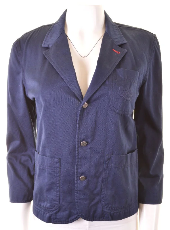 BlazerfutureENRICO COVERI Womens 3 Button Blazer Jacket 3/4 Sleeve EU 34 XS Navy Blue