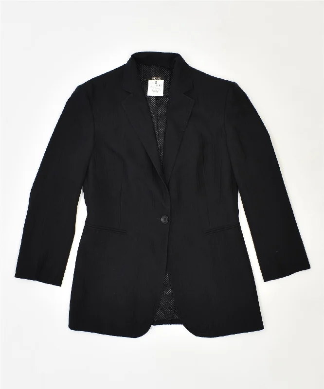 BlazergadgetFERRE Womens 1 Button Blazer Jacket IT 44 Medium Black Polyester