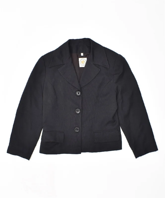 BlazeroutfitI GABBIANI Womens 3 Button Blazer Jacket IT 46 Large Black Vintage