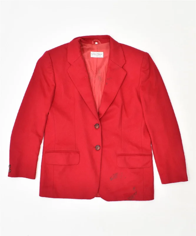 BlazerseasonLINEA CINQUE Womens 2 Button Blazer Jacket UK 14 Large Red Vintage