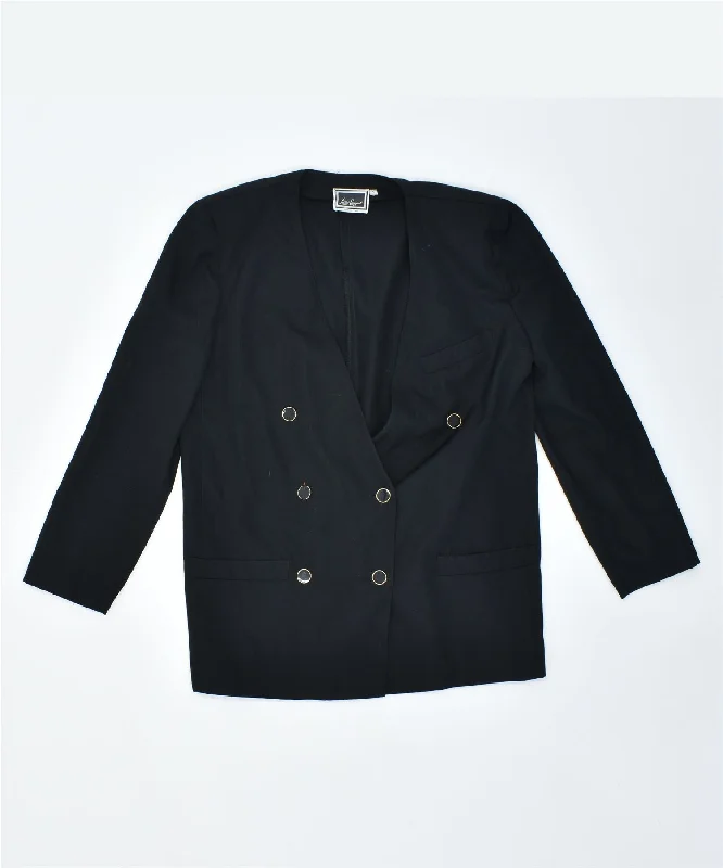 BlazerinitiativeLUISA SPAGNOLI Womens Double Breasted Blazer Jacket UK 10 Small Black