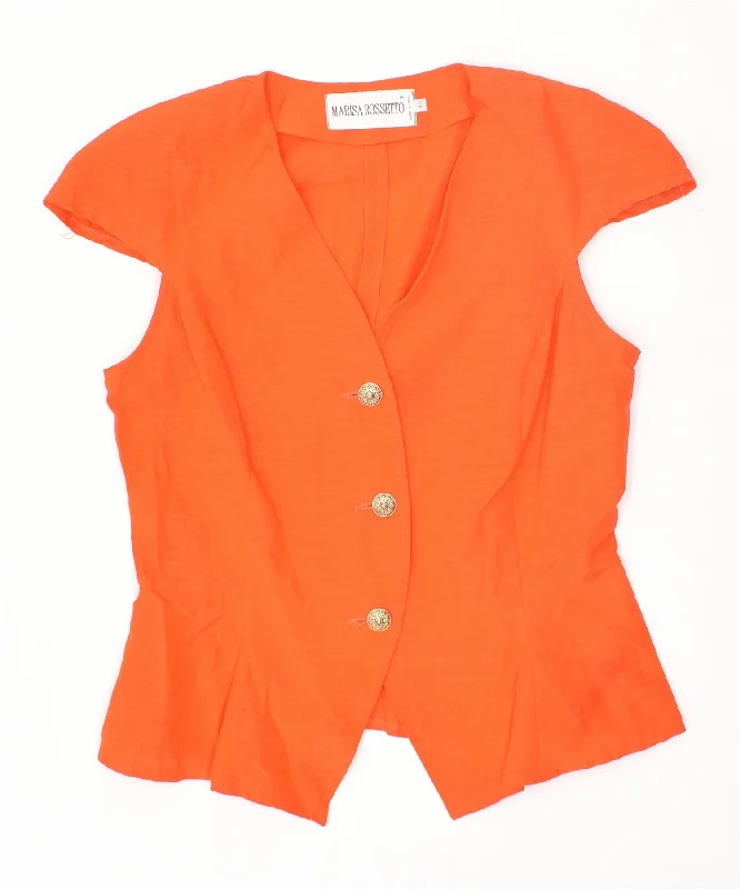 BlazergameMARISA ROSSETTO Womens 3 Button Blazer Jacket IT 44 Medium Orange Viscose