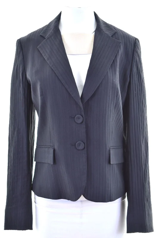 BlazernationMAX & CO. Womens 2 Button Blazer Jacket UK 12 Medium Black Striped