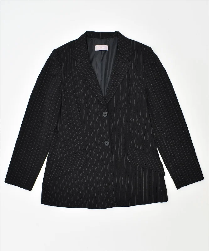 BlazerfilmNIAMA BASIC Womens 2 Button Blazer Jacket IT 48 XL Black Classic