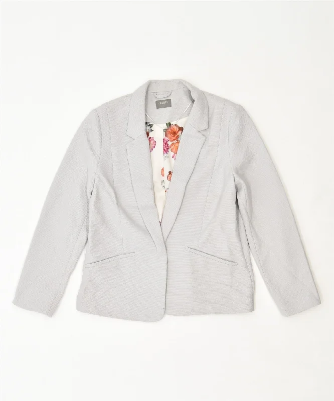 BlazernationOASIS Womens Blazer Jacket UK 14 Large Grey Polyester