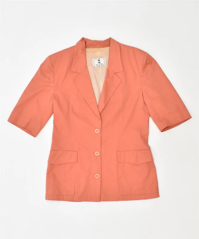 BlazerdunkOLIVER BY VALENTINO Womens Short Sleeve Blazer Jacket IT 42 Medium Orange