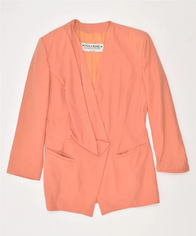 BlazerarPOLVERE Womens Double Breasted Blazer Jacket IT 40 Small Orange Wool