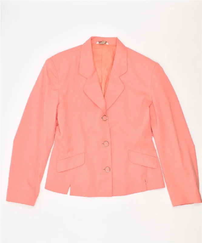 BlazeroffenseSTEFANEL Womens 3 Button Blazer Jacket IT 42 Medium Pink Polyester