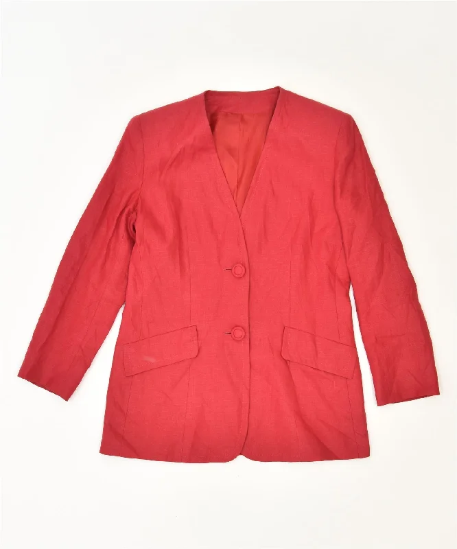 BlazerfanbaseVINTAGE Womens 2 Button Blazer Jacket UK 14 Large Red