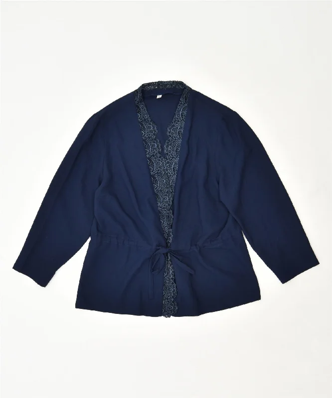 BlazerunityVINTAGE Womens Belted Blazer Jacket IT 47 Large Blue