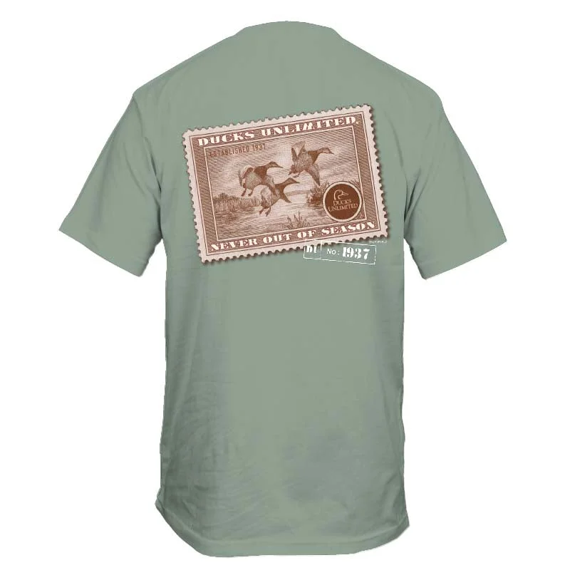 Cotton T-ShirtsDucks Unlimited Flying Stamp Short Sleeve T-Shirt