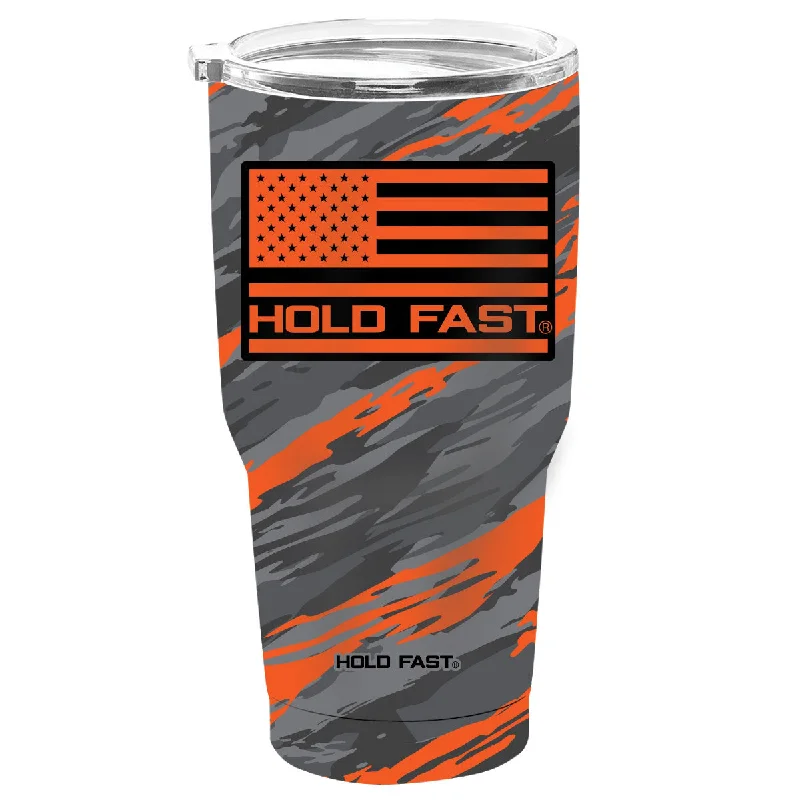 Hip-Hop T-ShirtsHOLD FAST 30 oz Stainless Steel Tumbler Painted Stripe Camo