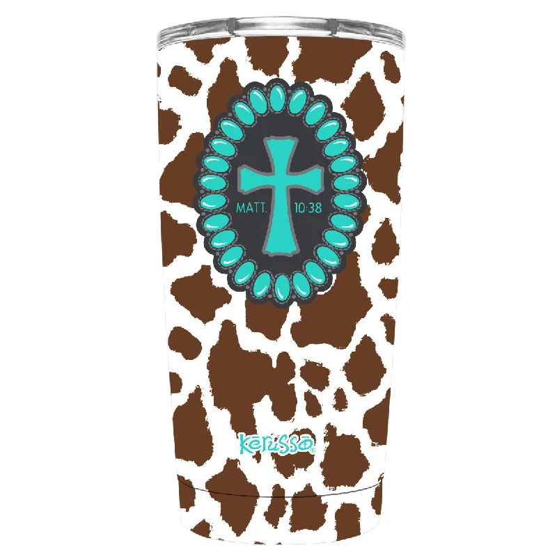 Sheer T-ShirtsKerusso 20 oz Stainless Steel Tumbler Cowhide Cross