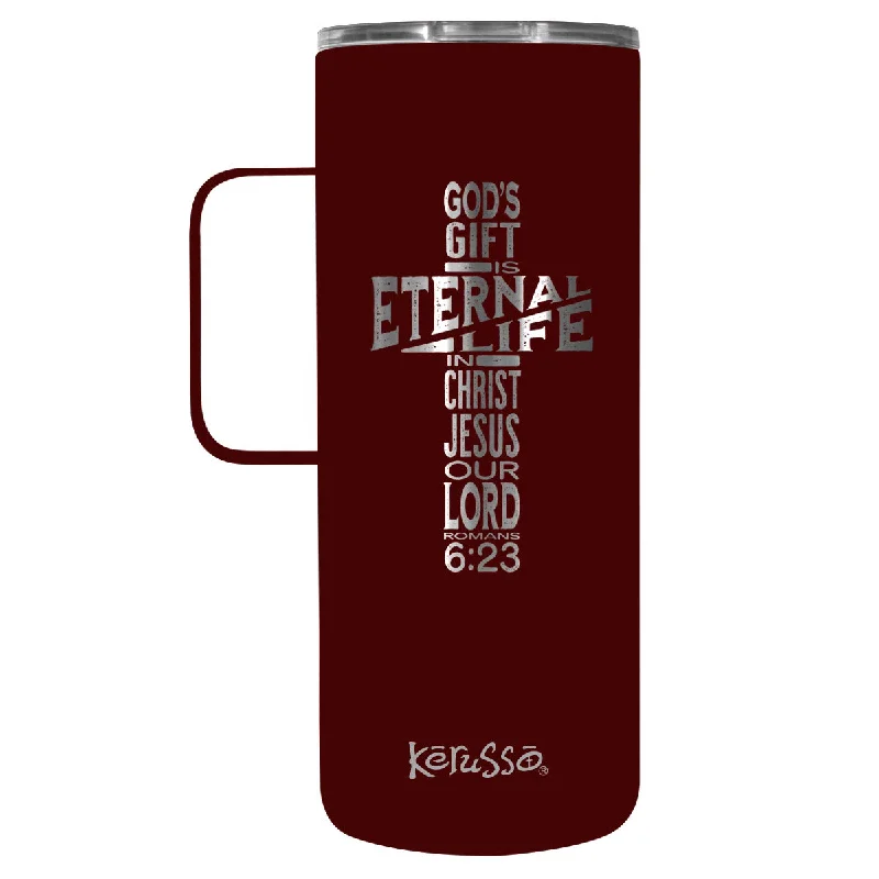 Travel T-ShirtsKerusso 22 oz Stainless Steel Mug With Handle Eternal Life Cross