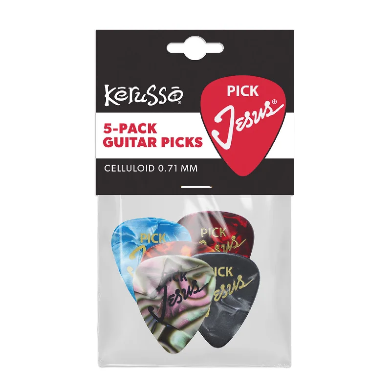 UV-Protection T-ShirtsKerusso 5 Pack Pick Jesus Guitar Picks