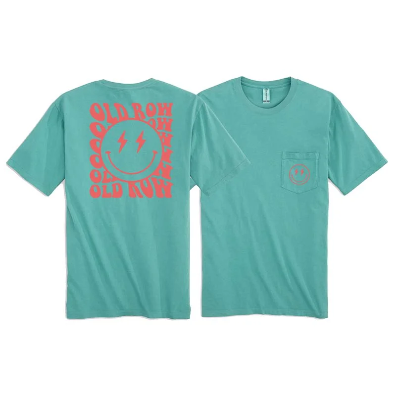 Luxury T-ShirtsRad Smiley Short Sleeve T-Shirt in Seafoam