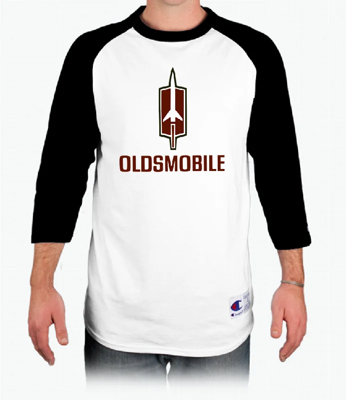 Athletic T-ShirtsOldsmobile Rocket Raglan Baseball T-Shirt