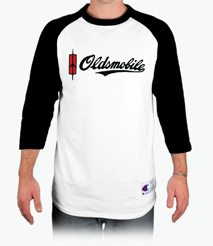 Lounge T-ShirtsOldsmobile Script Raglan Baseball T-Shirt