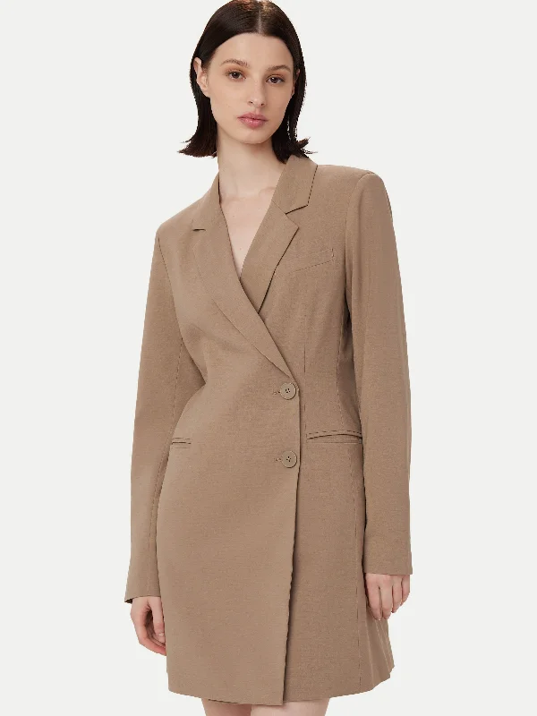 BlazeruniqueThe Fitted Blazer Dress  in Taupe